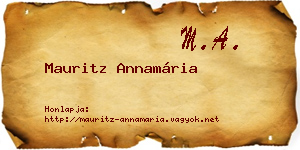 Mauritz Annamária névjegykártya